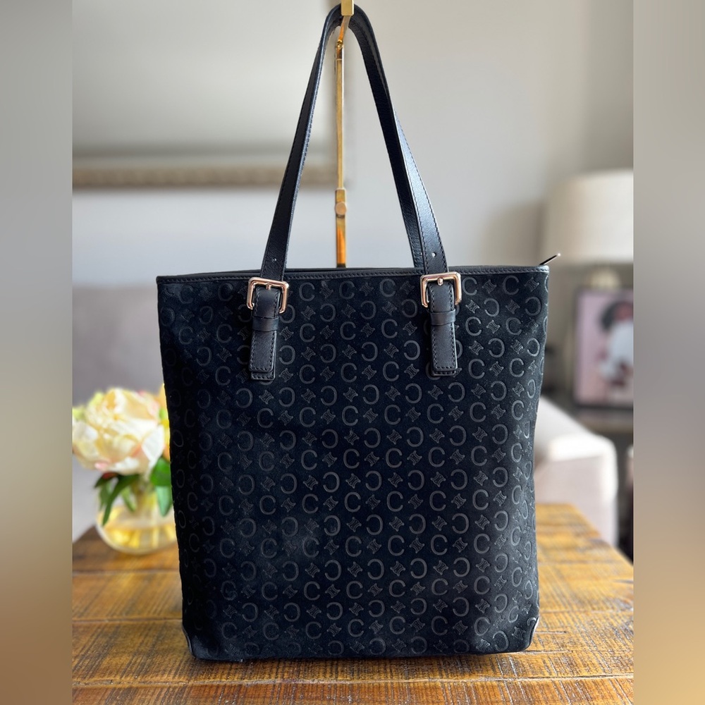 Celine Vintage Macadam Suede Tote